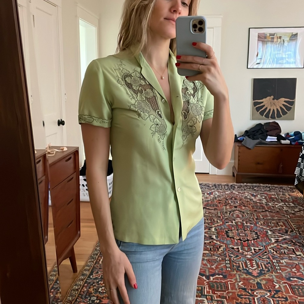 Parisian Vintage 100% Silk Blouse